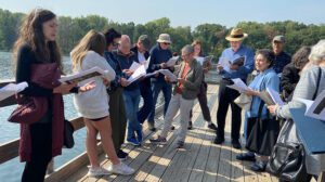 signing by the lake