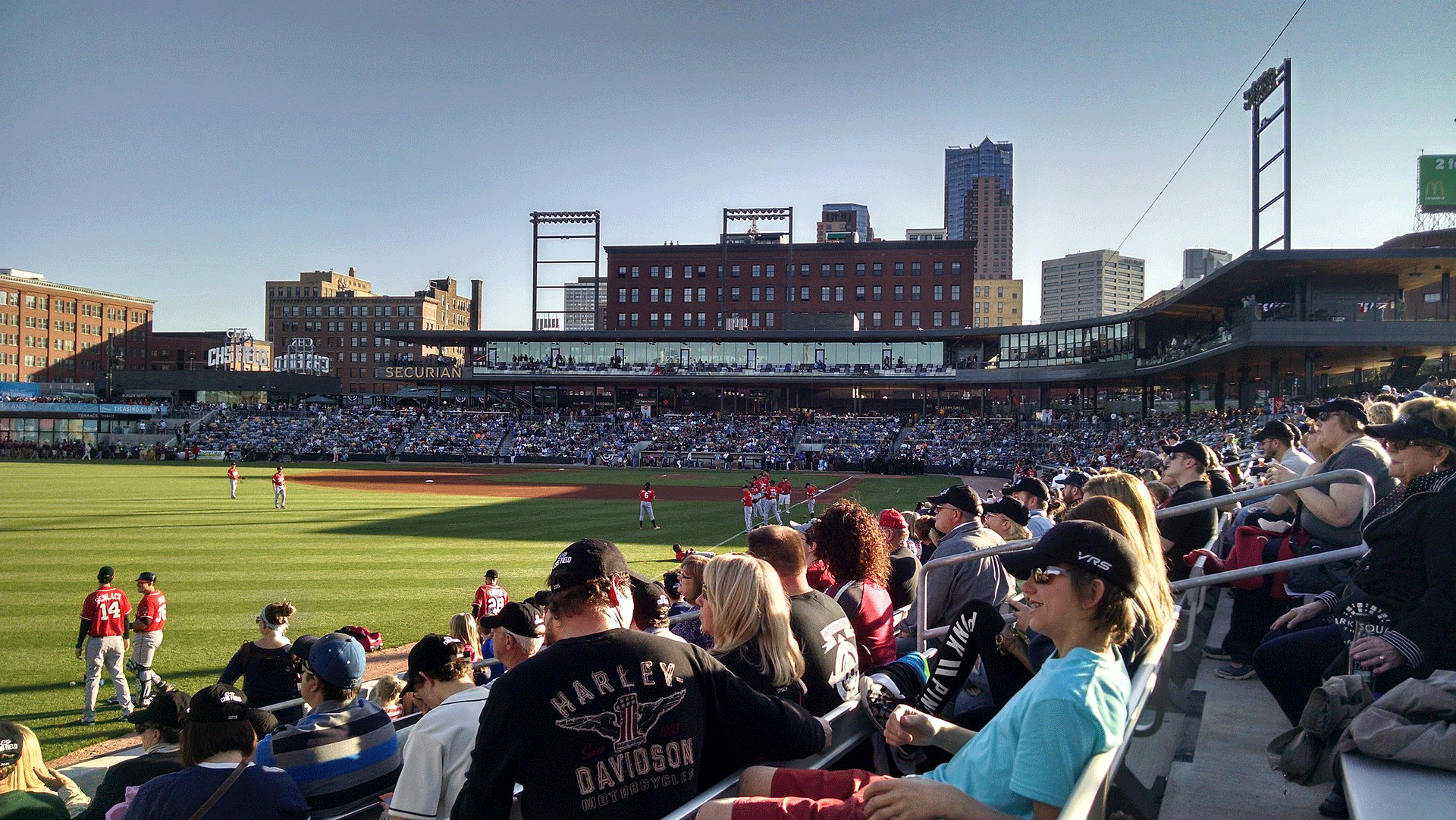 Image of baseball game at CHS Field in St. Paul, Minnesota